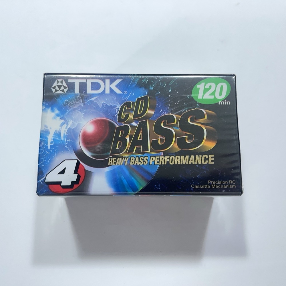 TDK CD BASS 4 Pack Cassette Tapes Heavy Bass Performance 120 Minute Audio NEW
